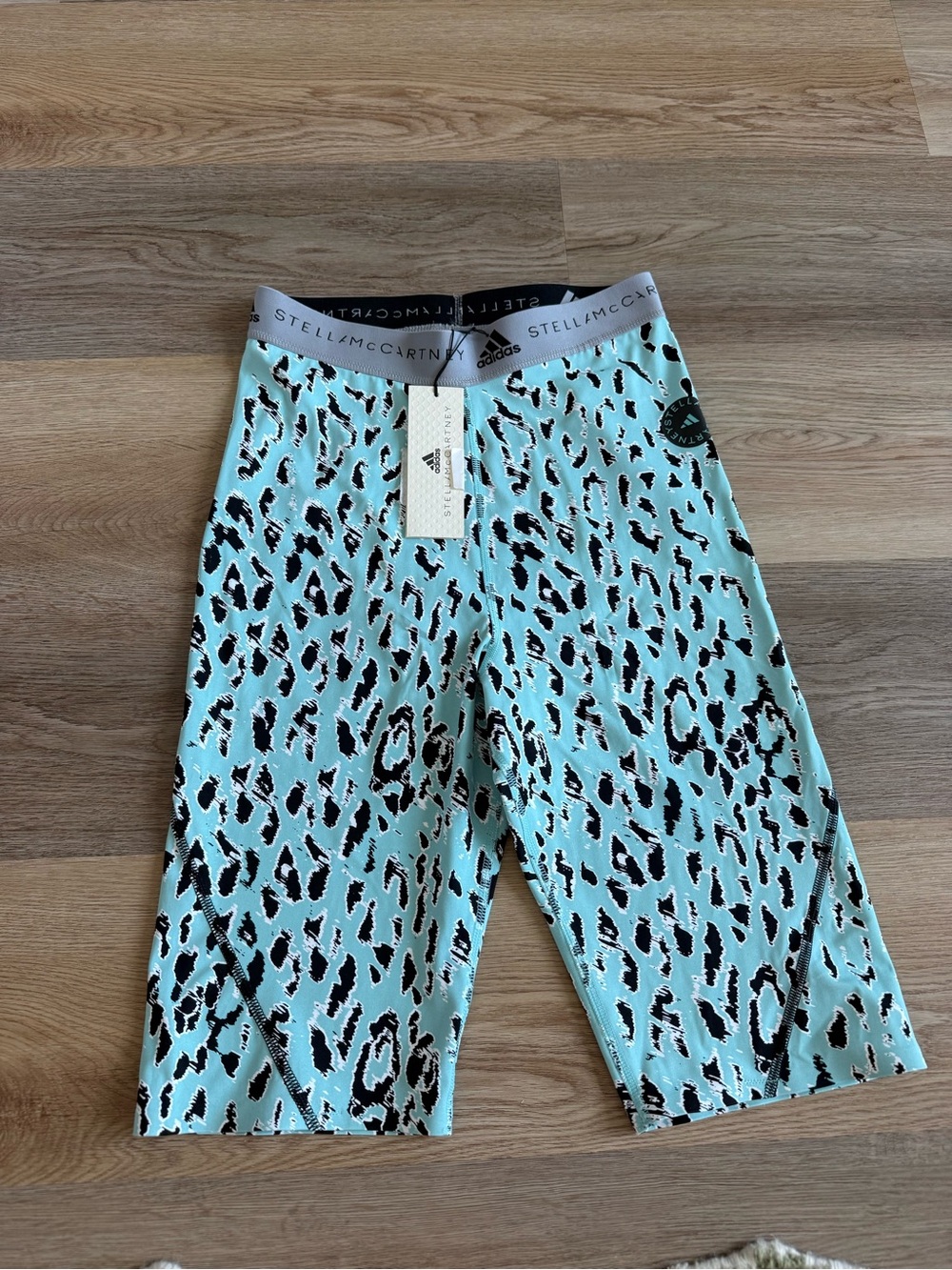 adidas Stella McCartney Woman’s Aqua Leopard Print Leggings